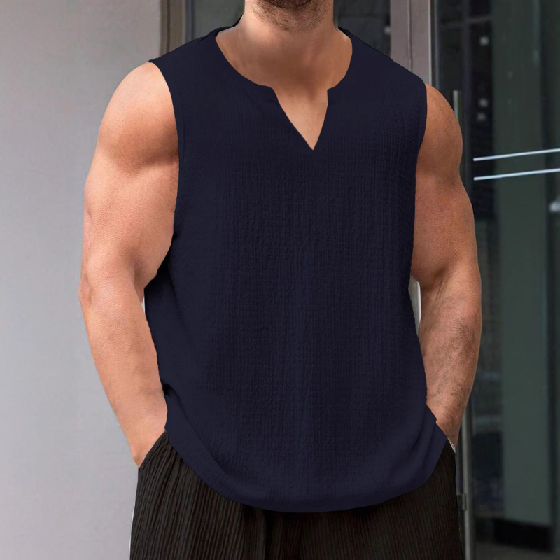 Мъжки летен широк ежедневен V-образен спортен жилет, универсален прост трансграничен износ, официално облекло, Amazon Shein
