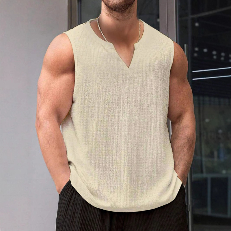 Мъжки летен широк ежедневен V-образен спортен жилет, универсален прост трансграничен износ, официално облекло, Amazon Shein