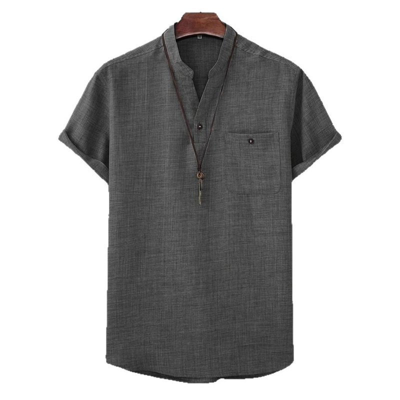 Temu Shein Amazoni piiriülese ekspordiga meeste vabaaja lühikeste varrukatega rinnamikrofoniga särk