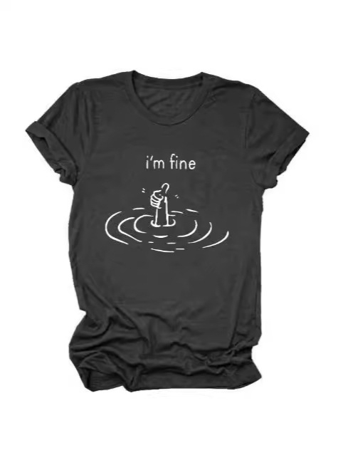 Amazon Independent Station 2024. aasta suvine kuum uus moodne Jokeri tähestikulise mustriga T-särk 476