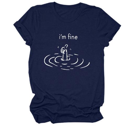 Amazon Independent Station 2024. aasta suvine kuum uus moodne Jokeri tähestikulise mustriga T-särk 476