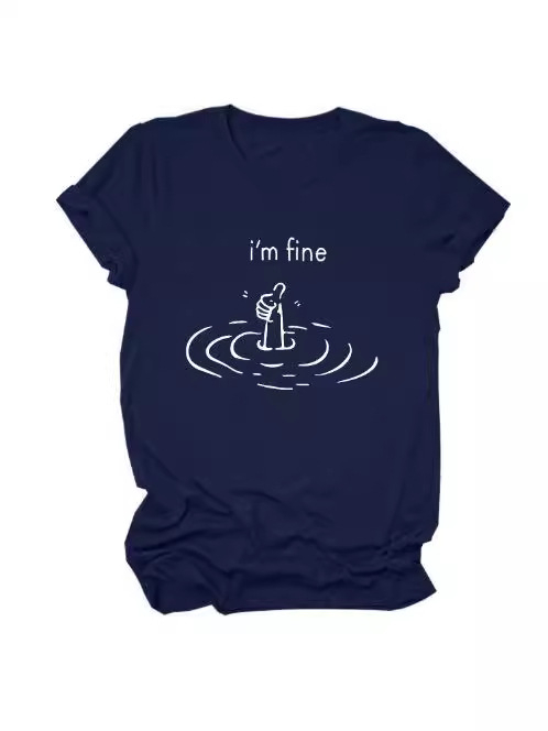 Amazon Independent Station 2024. aasta suvine kuum uus moodne Jokeri tähestikulise mustriga T-särk 476