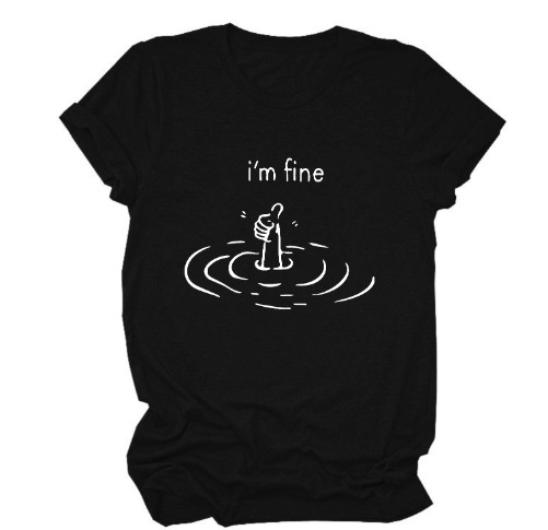 Amazon Independent Station 2024. aasta suvine kuum uus moodne Jokeri tähestikulise mustriga T-särk 476