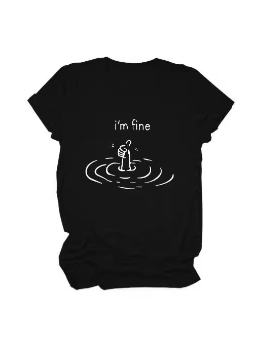 Amazon Independent Station 2024. aasta suvine kuum uus moodne Jokeri tähestikulise mustriga T-särk 476