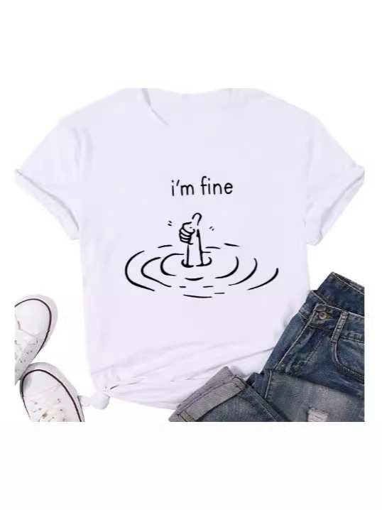 Amazon Independent Station 2024. aasta suvine kuum uus moodne Jokeri tähestikulise mustriga T-särk 476