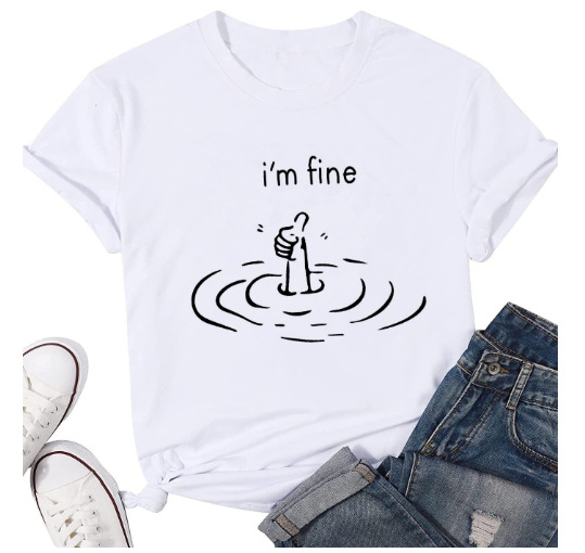 Amazon Independent Station 2024. aasta suvine kuum uus moodne Jokeri tähestikulise mustriga T-särk 476