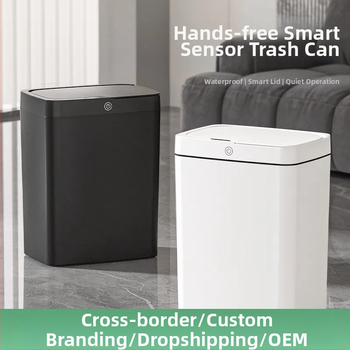 Bekontakčiu būdu atidaroma išmanioji šiukšliadėžė su dangteliu, automatinė pakavimo išmanioji šiukšliadėžė, šiukšliadėžė vonios kambario tarpui