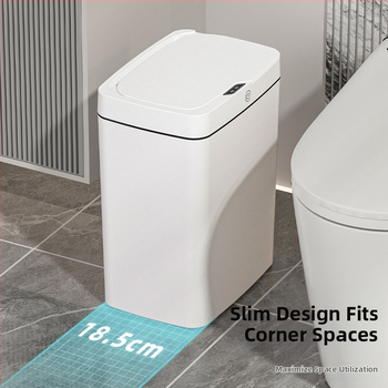 Bekontakčiu būdu atidaroma išmanioji šiukšliadėžė su dangteliu, automatinė pakavimo išmanioji šiukšliadėžė, šiukšliadėžė vonios kambario tarpui