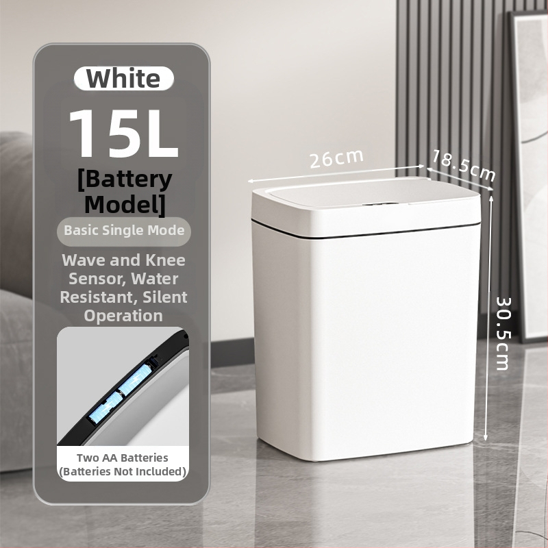 Bekontakčiu būdu atidaroma išmanioji šiukšliadėžė su dangteliu, automatinė pakavimo išmanioji šiukšliadėžė, šiukšliadėžė vonios kambario tarpui