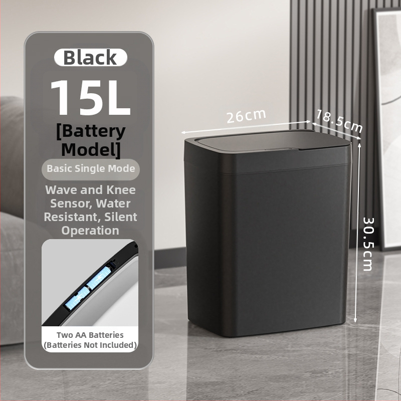 Bekontakčiu būdu atidaroma išmanioji šiukšliadėžė su dangteliu, automatinė pakavimo išmanioji šiukšliadėžė, šiukšliadėžė vonios kambario tarpui