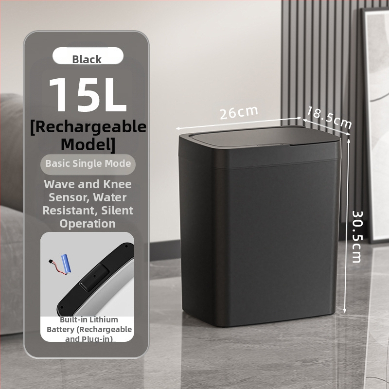 Bekontakčiu būdu atidaroma išmanioji šiukšliadėžė su dangteliu, automatinė pakavimo išmanioji šiukšliadėžė, šiukšliadėžė vonios kambario tarpui