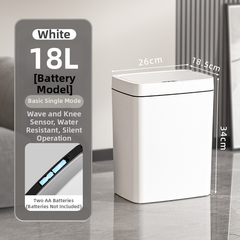 Bekontakčiu būdu atidaroma išmanioji šiukšliadėžė su dangteliu, automatinė pakavimo išmanioji šiukšliadėžė, šiukšliadėžė vonios kambario tarpui