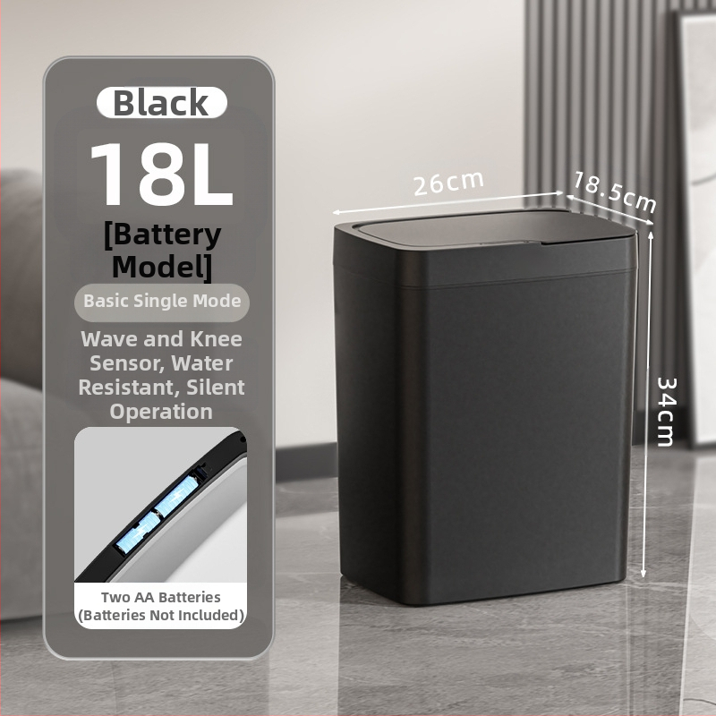 Bekontakčiu būdu atidaroma išmanioji šiukšliadėžė su dangteliu, automatinė pakavimo išmanioji šiukšliadėžė, šiukšliadėžė vonios kambario tarpui