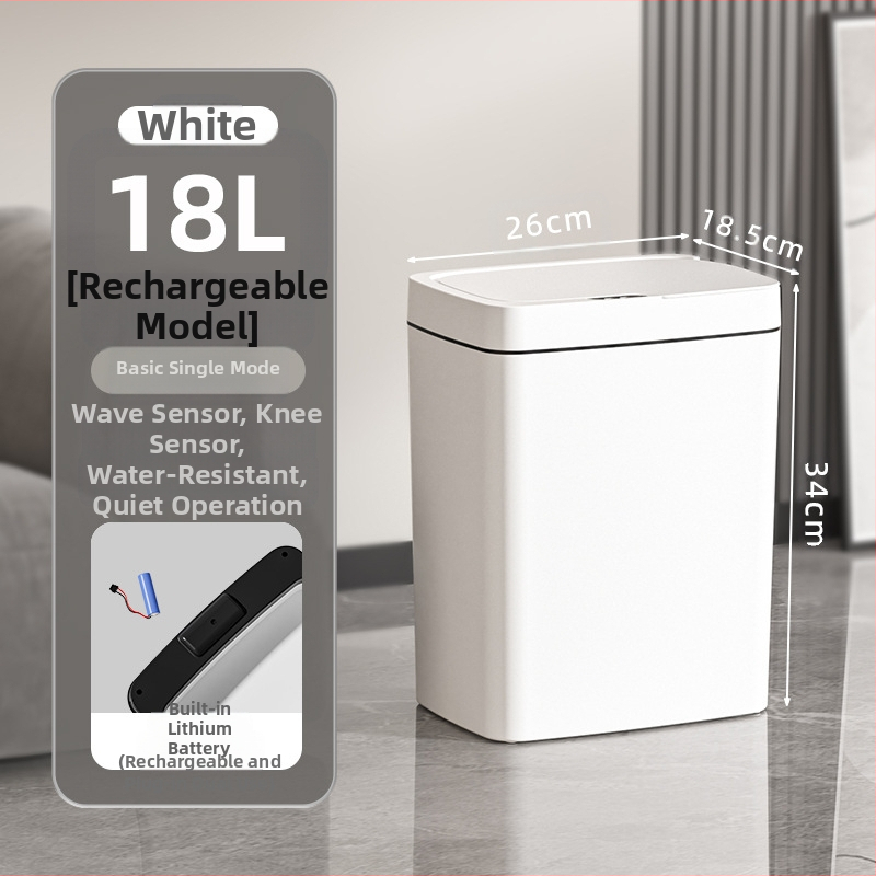 Bekontakčiu būdu atidaroma išmanioji šiukšliadėžė su dangteliu, automatinė pakavimo išmanioji šiukšliadėžė, šiukšliadėžė vonios kambario tarpui