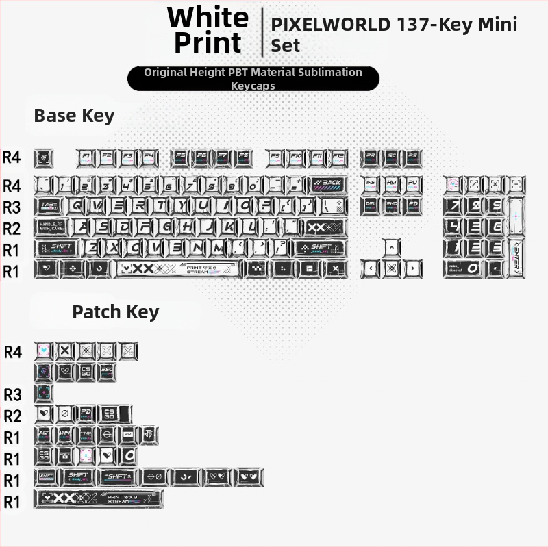 Gundam Comic Hundred Mixed Lamp Key Cap Original High 136 Key Full Set Classic Simple Mehaaniline klaviatuuri klahvikork Key Meow