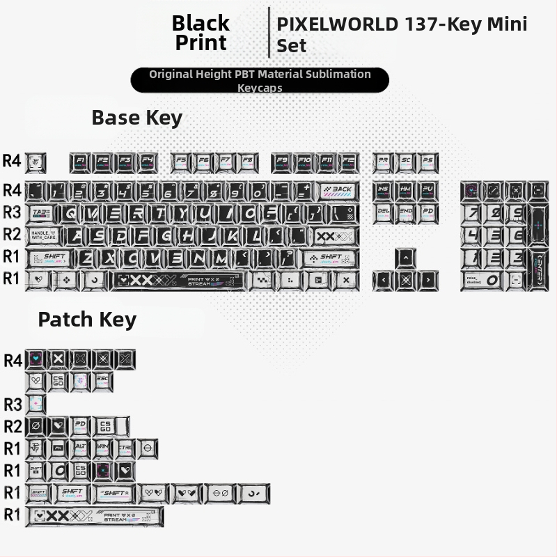 Gundam Comic Hundred Mixed Lamp Key Cap Original High 136 Key Full Set Classic Simple Mehaaniline klaviatuuri klahvikork Key Meow