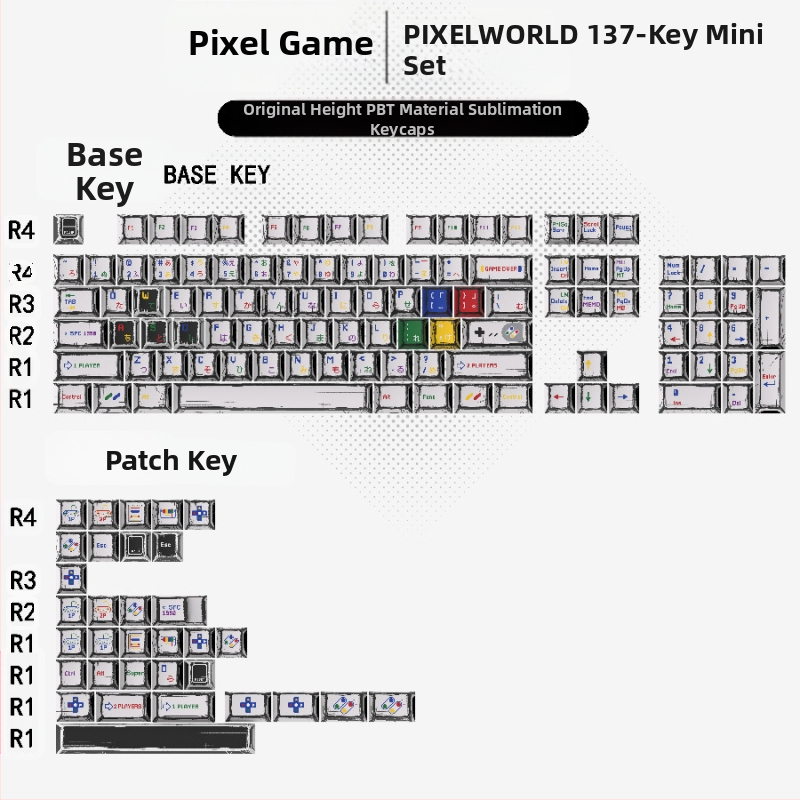 Gundam Comic Hundred Mixed Lamp Key Cap Original High 136 Key Full Set Classic Simple Mehaaniline klaviatuuri klahvikork Key Meow