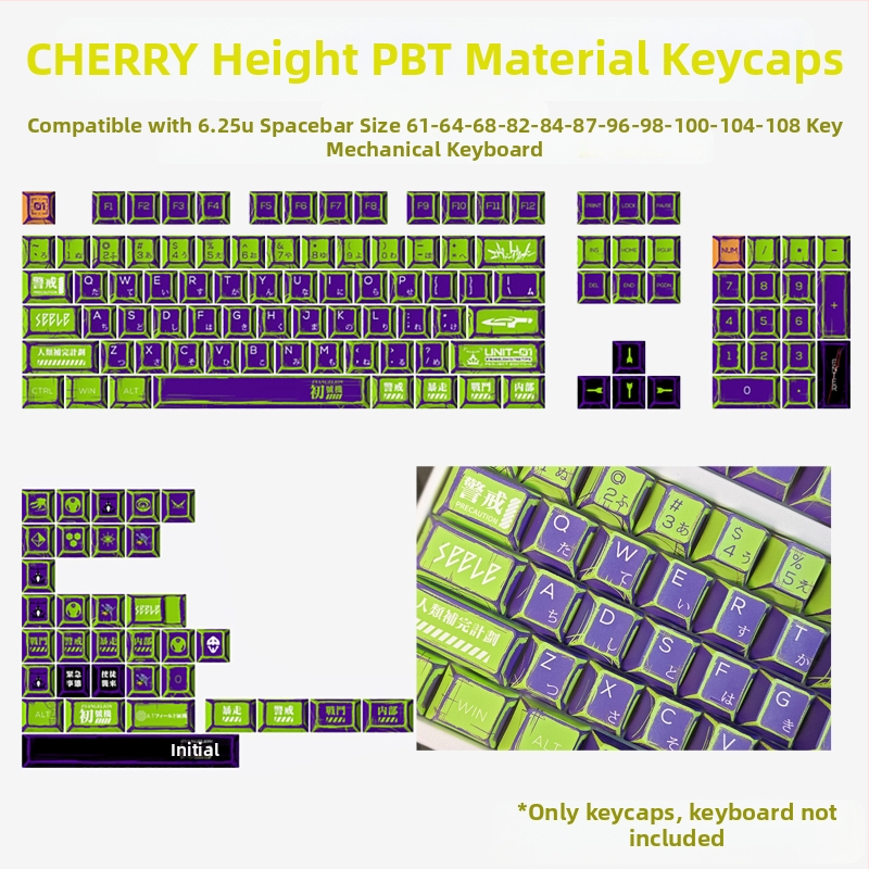 Gundam Comic Hundred Mixed Lamp Key Cap Original High 136 Key Full Set Classic Simple Mehaaniline klaviatuuri klahvikork Key Meow