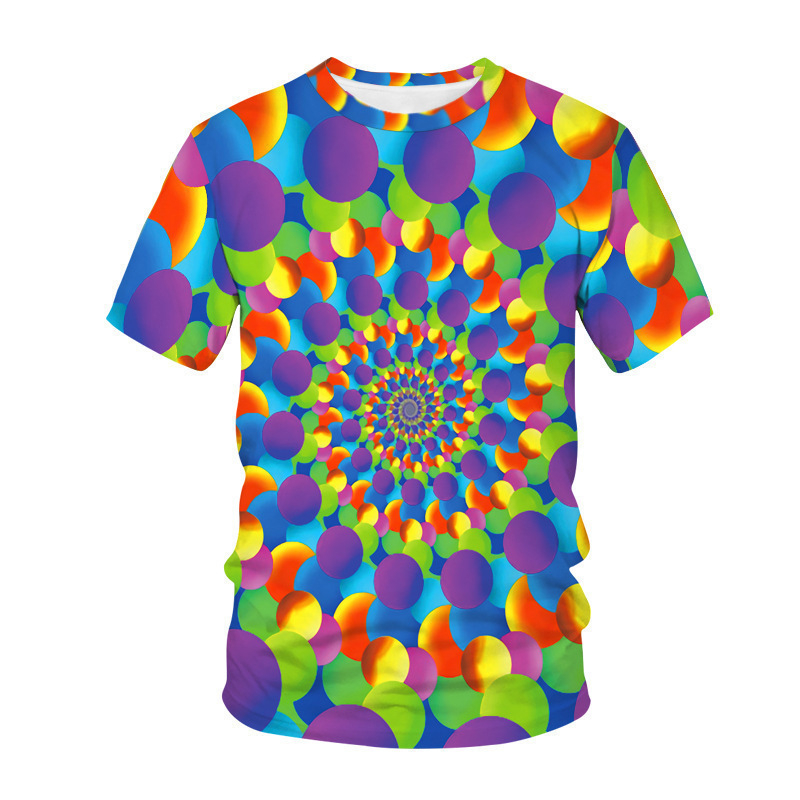 Hüpnootiline hüpnoos 3D-digitaalprintimisega laste T-särk lühikeste varrukatega, mis võib olla täisvärviline