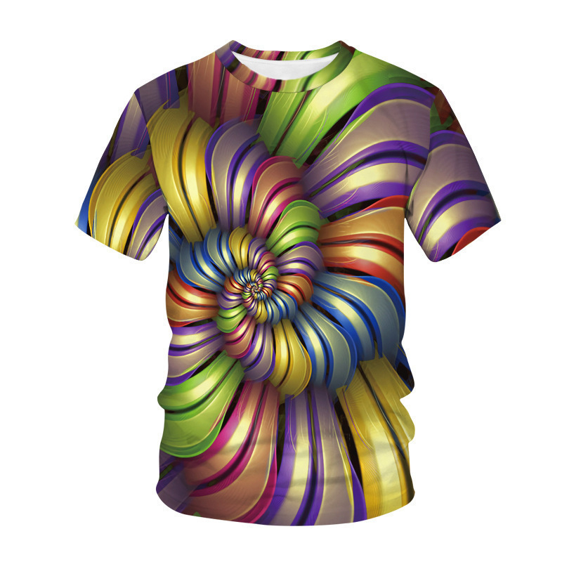 Hüpnootiline hüpnoos 3D-digitaalprintimisega laste T-särk lühikeste varrukatega, mis võib olla täisvärviline