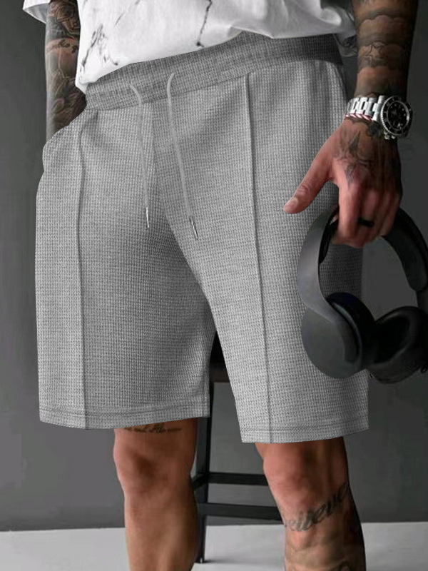 Piiriülesed suvised uued vahvlikujulised lahtised sirged lühikesed püksid meeste moekad universaalsed hip-hop hingavad lühikesed püksid