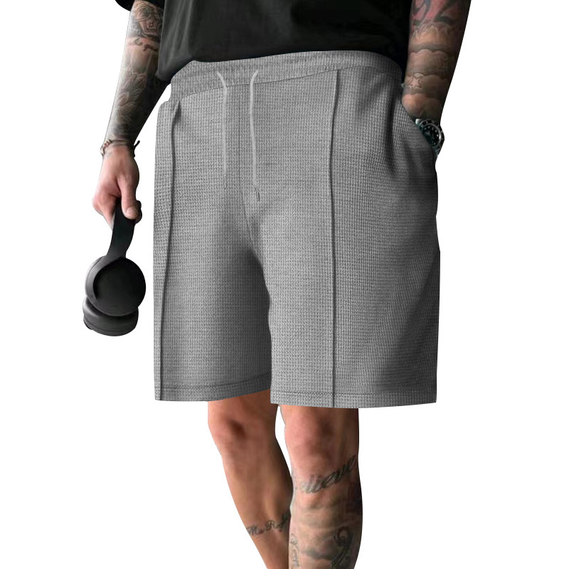 Piiriülesed suvised uued vahvlikujulised lahtised sirged lühikesed püksid meeste moekad universaalsed hip-hop hingavad lühikesed püksid