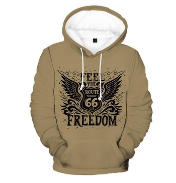 2022 трансграничен печат на лого на магистрала 66 на САЩ, 3D пуловер с качулка, студентски мъже и жени, свободни ежедневни суичъри с качулка, фабрика