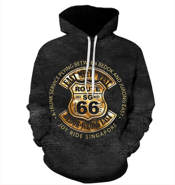 2022 трансграничен печат на лого на магистрала 66 на САЩ, 3D пуловер с качулка, студентски мъже и жени, свободни ежедневни суичъри с качулка, фабрика