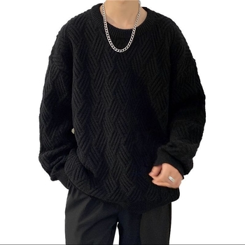 Мъжки пуловер с японски усукване, пролетен и есенен пуловер с свободно дъно, модерен универсален пуловер за двойки