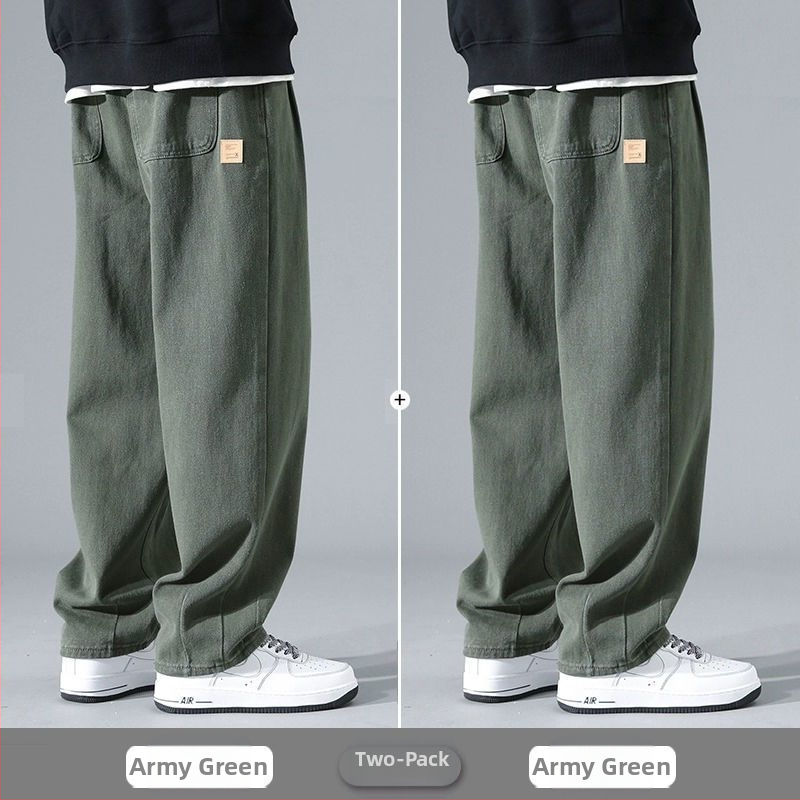 Američki stil kargo hlača za muškarce, nove široke ravne hlače za proljeće, jesen i ljeto, široke nogavice, proljetne ležerne hlače