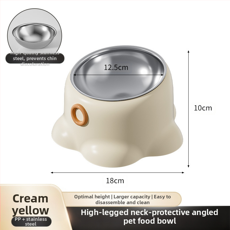 Uus piiriülene roostevabast terasest lemmikloomakauss libisemiskindla kassi joogiveega kaldus kaelakaitsega kauss koerasöögikauss kassitoidukauss