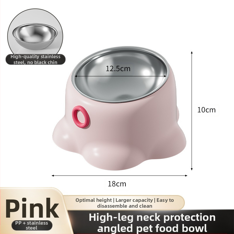 Uus piiriülene roostevabast terasest lemmikloomakauss libisemiskindla kassi joogiveega kaldus kaelakaitsega kauss koerasöögikauss kassitoidukauss