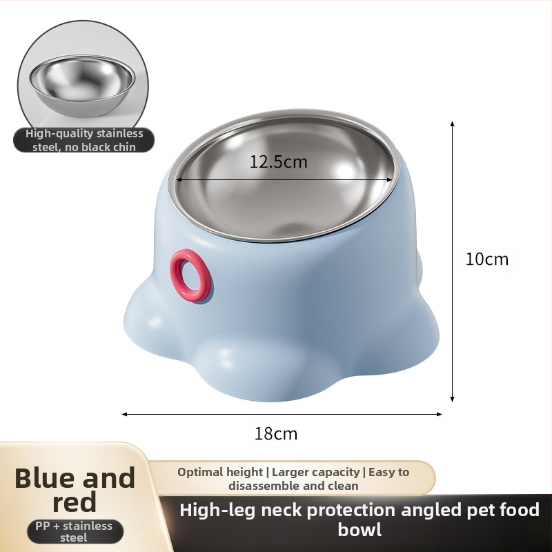 Uus piiriülene roostevabast terasest lemmikloomakauss libisemiskindla kassi joogiveega kaldus kaelakaitsega kauss koerasöögikauss kassitoidukauss