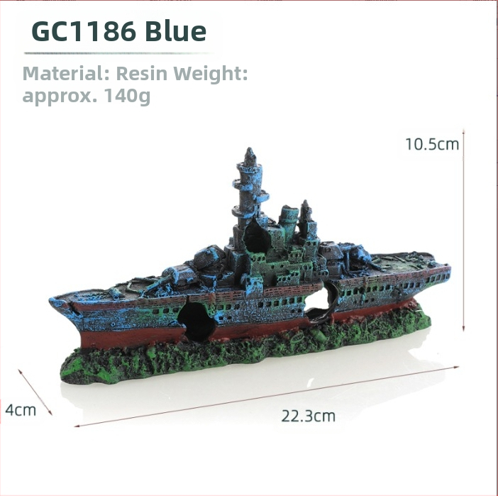 Piraadilaeva akvaariumi maastik, kalapaak, maastiku kaunistus, paadi vältimine, maja kaunistus, paat, õõnesvaiguga laev, laevahukk, GC