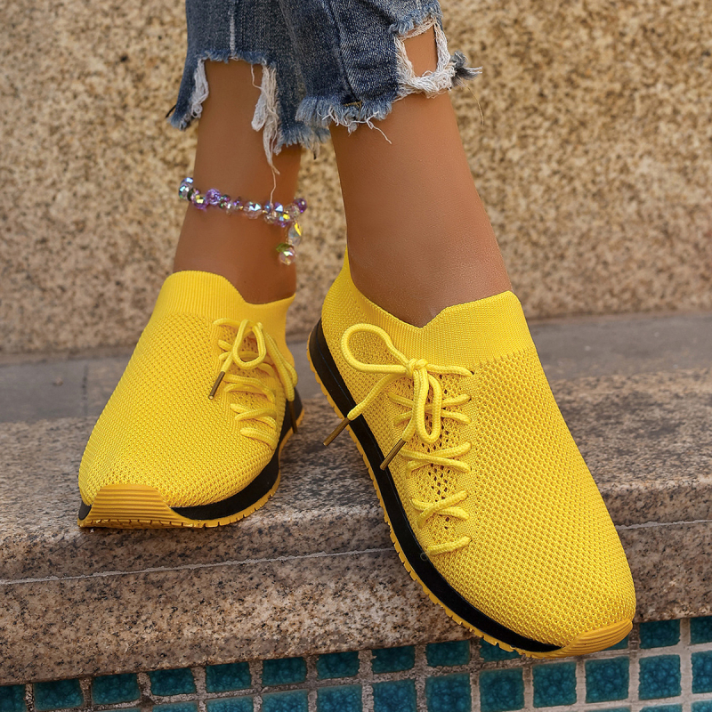 Naiste poollibisevad lendkootud poolkontsaga autokingad emadele, kontsadeta võrkkangast tossud, kinnise ninaga ja hingava disainiga kõndimiskingad