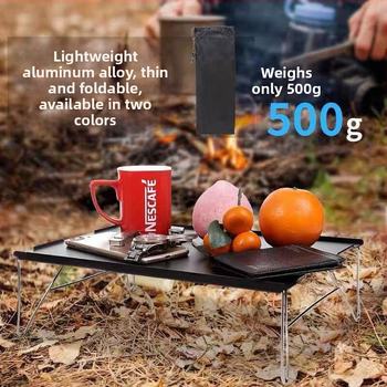 Kokkupandav väike alumiiniumlaud Kokkupandav laud Telkimiseks mõeldud välistingimustes söögilaud Mini piknikutelk Kaasaskantav alumiiniumsulamist taktikaline