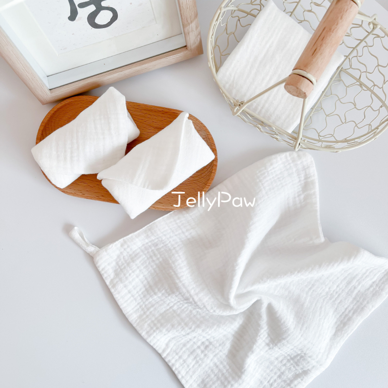 Șervețele umede pentru lapte pentru nou-născuți, clasa A, fire de bumbac pur, pătrate mici pentru bebeluși, alb pur, spălare față și baie moi pentru bebeluși