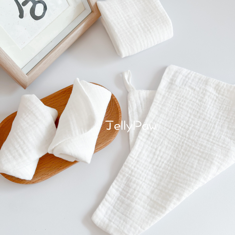 Șervețele umede pentru lapte pentru nou-născuți, clasa A, fire de bumbac pur, pătrate mici pentru bebeluși, alb pur, spălare față și baie moi pentru bebeluși
