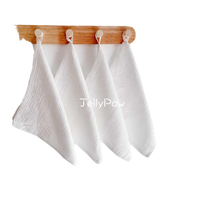 Șervețele umede pentru lapte pentru nou-născuți, clasa A, fire de bumbac pur, pătrate mici pentru bebeluși, alb pur, spălare față și baie moi pentru bebeluși