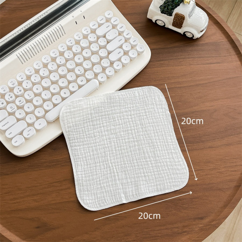 Șervețele umede pentru lapte pentru nou-născuți, clasa A, fire de bumbac pur, pătrate mici pentru bebeluși, alb pur, spălare față și baie moi pentru bebeluși