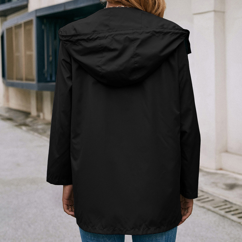 Amazon szabadtéri hegymászó vízálló ruházat kapucnis szabadidős túrázás esőkabát középhosszú széldzseki kabát