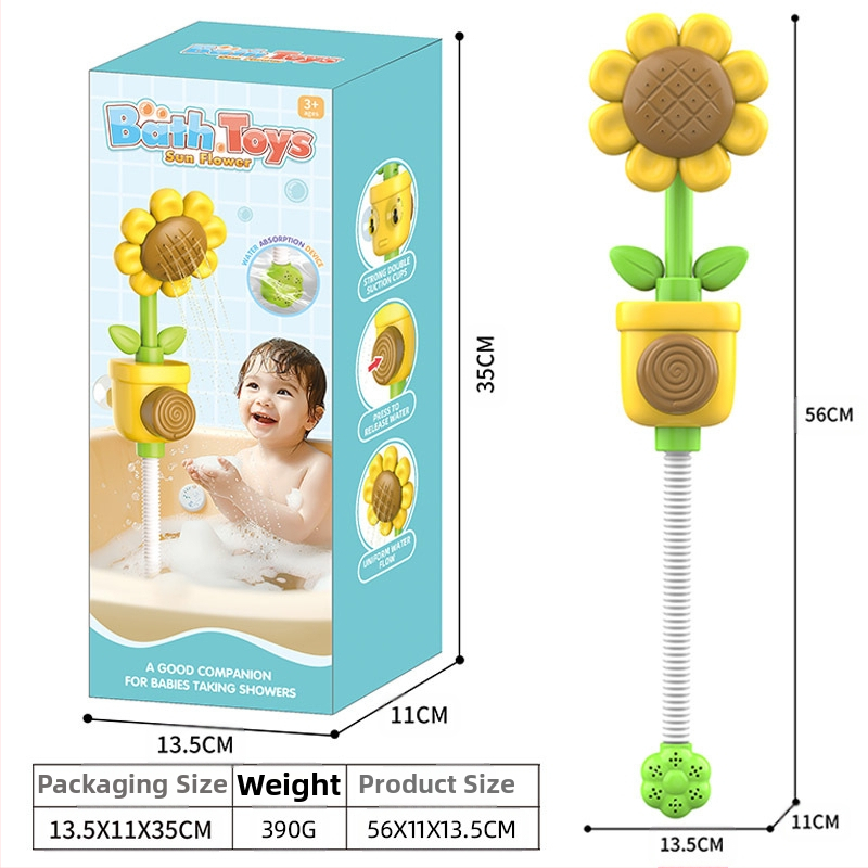 Bērnu saulespuķu dušas ūdens rotaļu vanna vannas istabas peldēšanās rotaļlietas zēniem un meitenēm