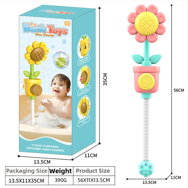 Bērnu saulespuķu dušas ūdens rotaļu vanna vannas istabas peldēšanās rotaļlietas zēniem un meitenēm