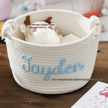 Διασυνοριακό y ζεστό κατοικίδιο DIY αγγλικό όνομα αποθήκευσης βαμβακερό σχοινί καλάθι αποθήκευσης παιδικών παιχνιδιών βιβλία περιοδικό καλάθι αποθήκευσης