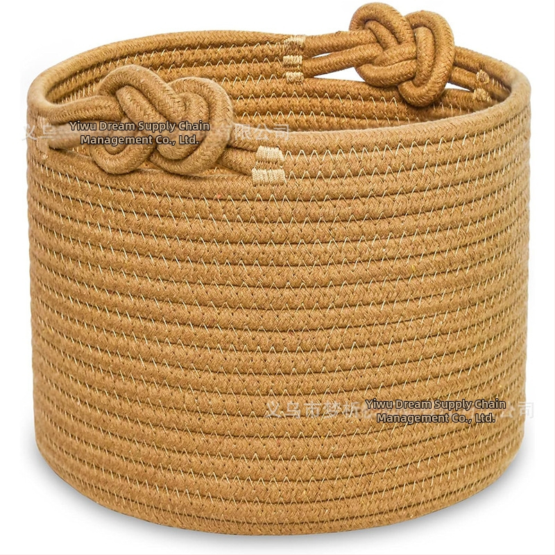 Piiriülene ja kuum lemmikloom isetehtud ingliskeelsete nimedega hoiukorv puuvillast nöörist laste mänguasjade raamatute ajakirjade hoiukorv