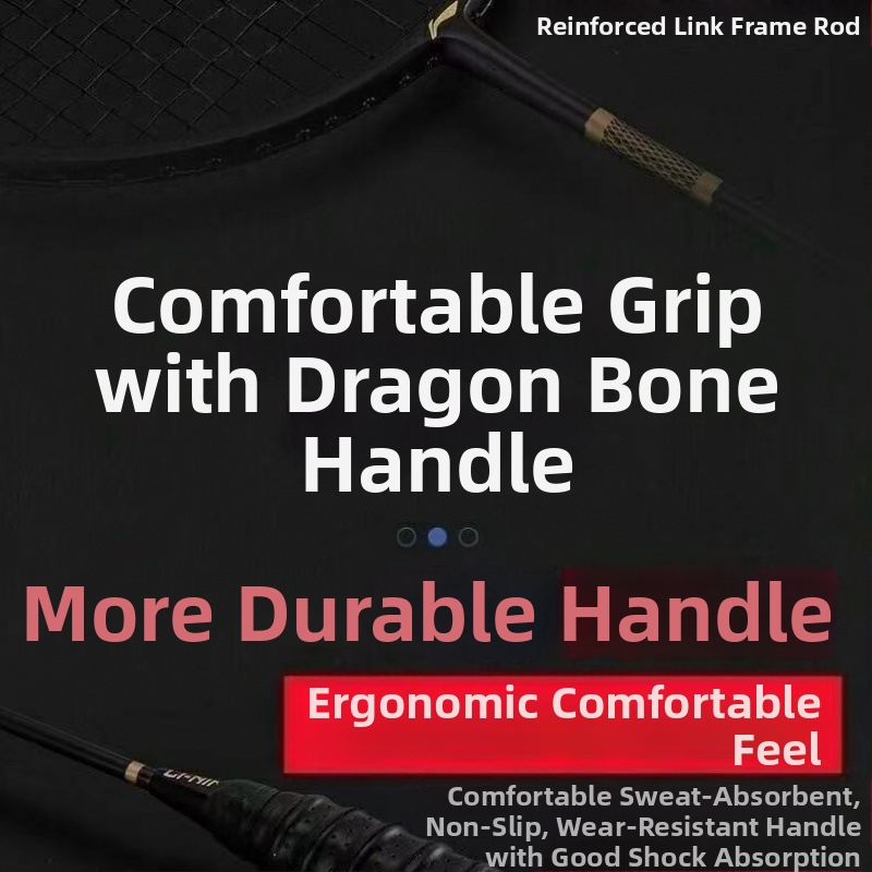 Ракета за бадминтон, композитна карбонова, ултра лека, 4u, комплект единични и двойни ракети, издръжлива, двойна тренировъчна, малка, черна, за възрастни, офанзивен тип