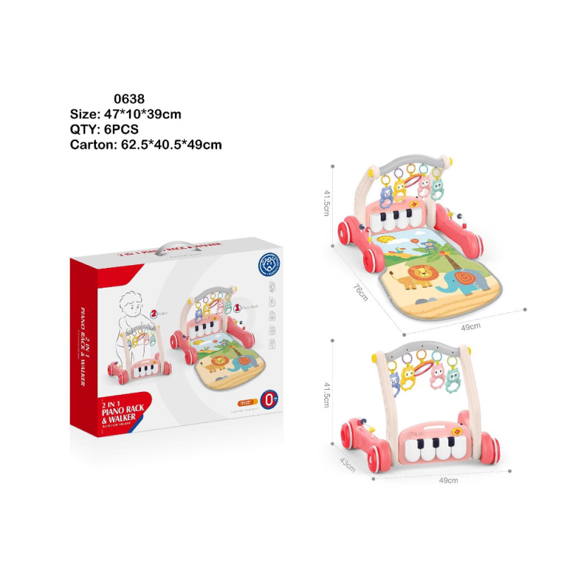 Daugiafunkcis pianino stovas kūdikiams (0-3 metų vaikams), vaikštynės, pianinas su dviem viename