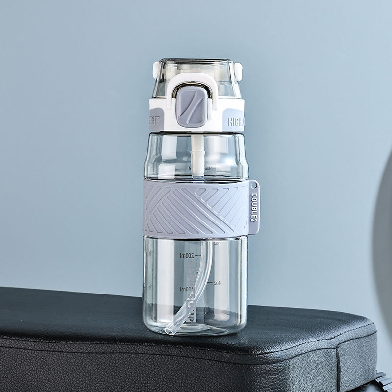 Vasaros didelės talpos sportinis vandens puodelis 1000ML vyriškos ir moteriškos studentų vandens butelis lauko 600ML fitneso plastikinis kosminis puodelis