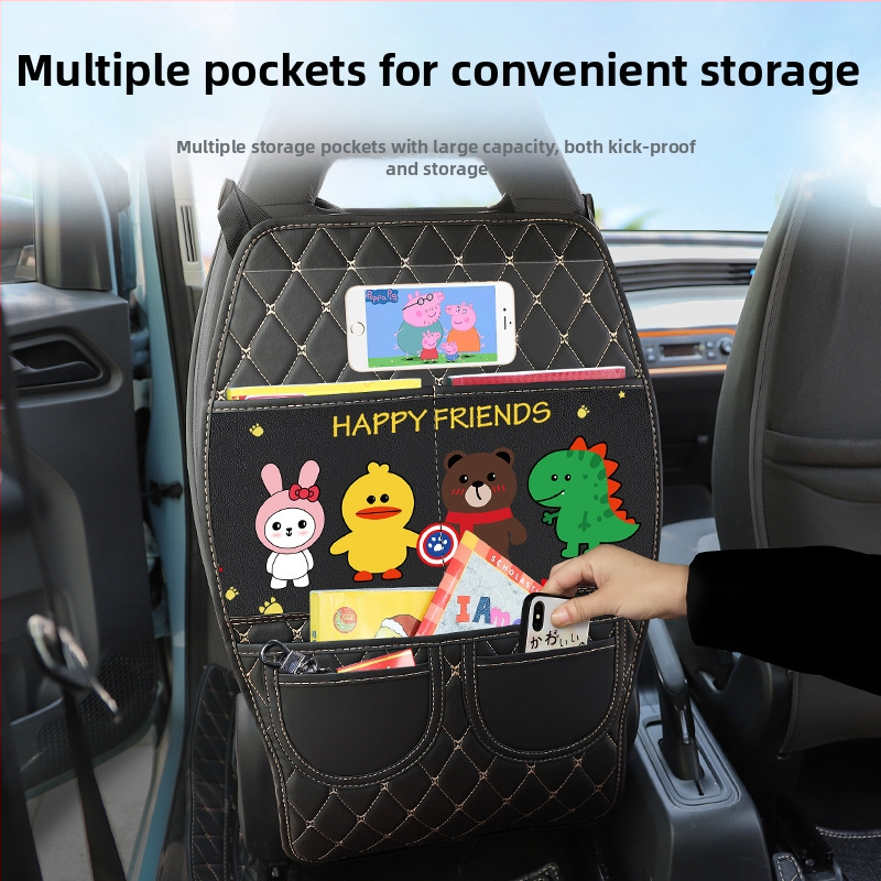 Wuling MINIEV spetsiaalne turvatooli seljatoe löögivastane padi tagumisele reale määrdumisvastane laste koomiksilaadne turvatooli kaitsepadi