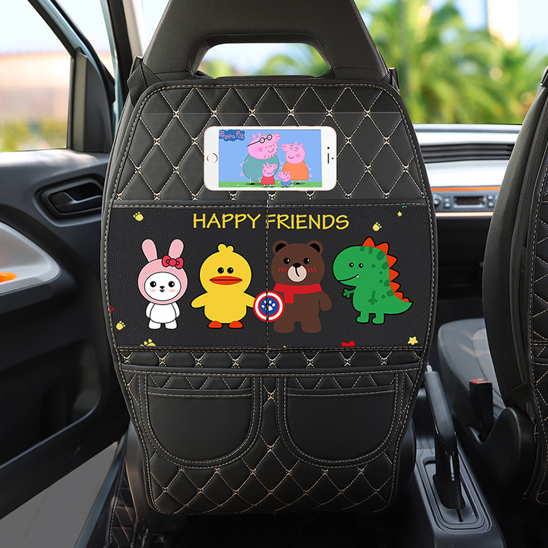 Wuling MINIEV spetsiaalne turvatooli seljatoe löögivastane padi tagumisele reale määrdumisvastane laste koomiksilaadne turvatooli kaitsepadi